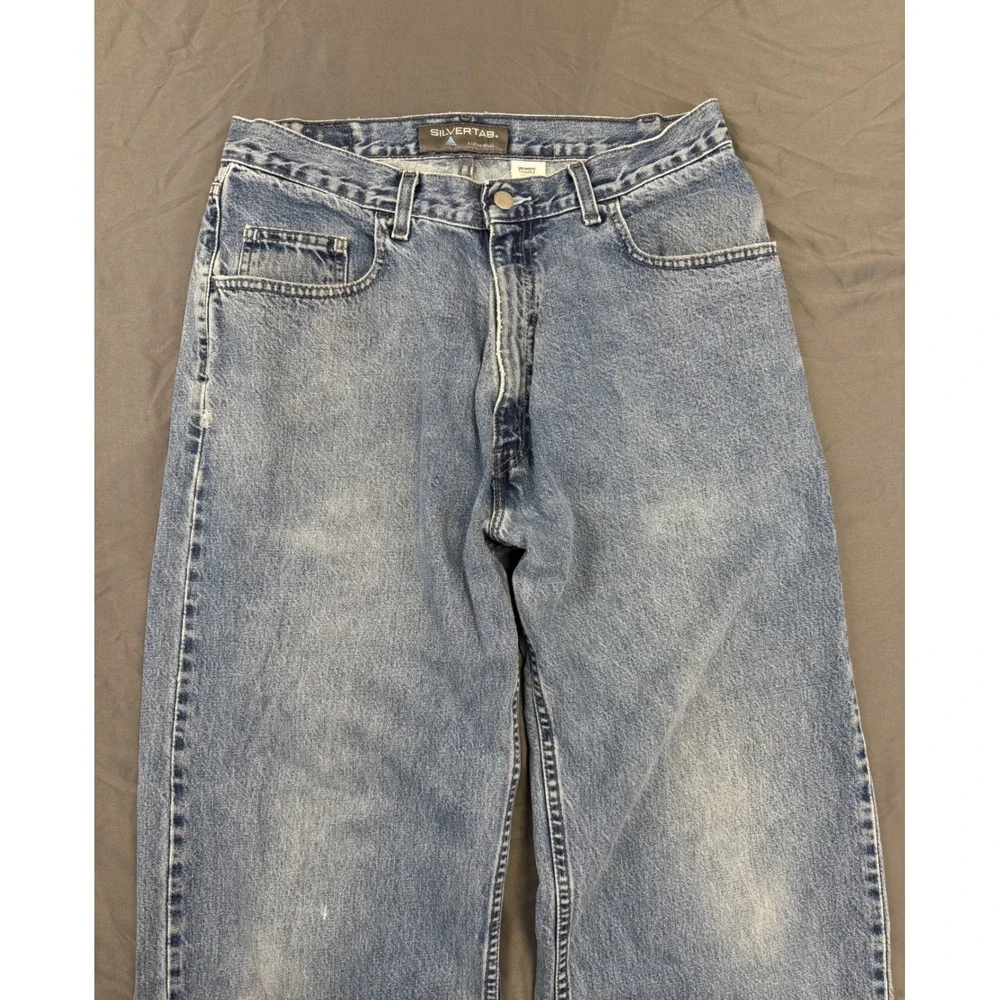 Vtg Levis SilverTab Oversized Fit Jeans Light Wash Blue 32x34 Baggy Skater Y2K